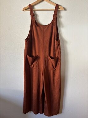 She + Sky Rust Brown Sleeveless Overall Jumpsuit